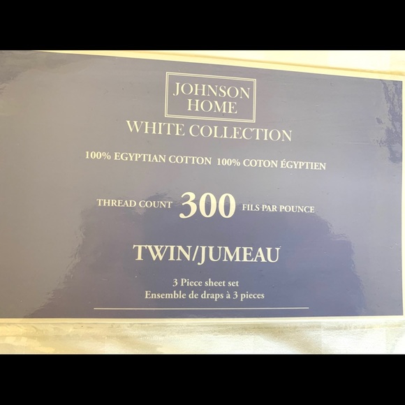 New WT Johnson Home Egyptian Cotton Twin Sheet Set